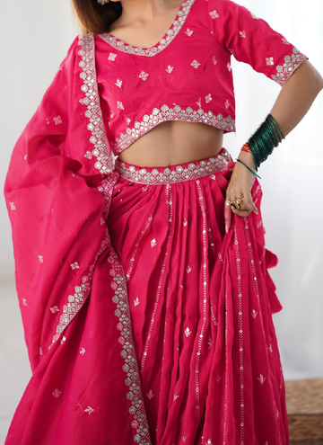 Ravishing Rani Shimmer silk Festive and Party wear lehenga choli
